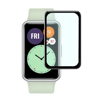 1 ADET 9D Kavisli Şeffaf Yumuşak Fiber Koruyucu Cam İçin Huawei İzle Fit Smartwatch Tam Ekran Koruyucu Film Kapak Aksesuarları