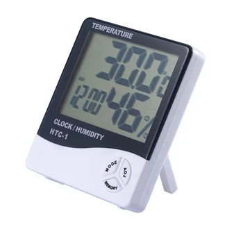 1 adet LCD Dijital Termometre Higrometre Sıcaklık nem test cihazı Saat Alarm Sensörü Probu Dövme Kaynağı Makyaj Aracı