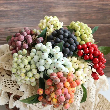 1 adet Mini Yapay Meyveler Çiçek Meyve Sahte Köpük Berry Şube Düğün Parti Ev Masa Bitki Düzenleme Dekorasyon