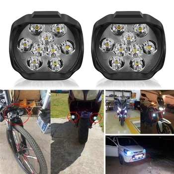 1 Çift Led motosiklet far beyaz süper parlak 6LED çalışma Spot ışık motosiklet sis lambası 1500LM LED scooter Spot