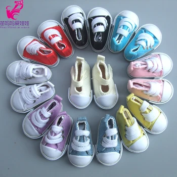 1 çift Çeşitli Renk 5cm kanvas ayakkabılar BJD Bebek İçin Moda Mini Oyuncak Spor Ayakkabı Bjd Bebek Ayakkabıları rus bebeği Aksesuarları