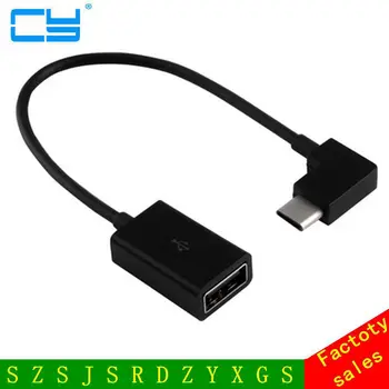 10 Cm 90 Derece Sağ Açılı USB 3.1 Tip-C USB-C USB 2.0 Kadın OTG Kablo Cep tablet telefon ve Dizüstü Bilgisayar Siyah / Beyaz Renk
