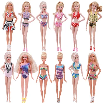 2 adet Barbie Mayo Takım Elbise El Yapımı Yaz Yüzme Moda Seti Ücretsiz Kargo Toptan oyuncak bebek giysileri Aksesuarları DIY Kız Oyuncak