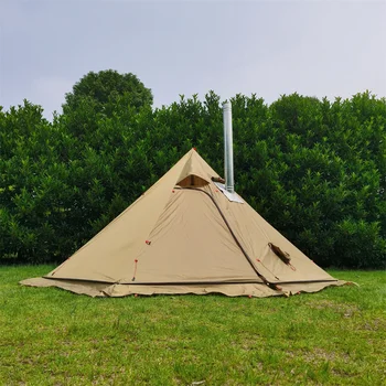 2 Tip Hafif Kamp Piramit Çadır 210T Ekose 4 Sezon Kış Bushcraft Çadır Ücretsiz Soba Jack Yüksekliği 160cm Dia. 320cm
