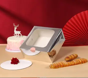 20 adet kraft el işi kağıdı Kek Kutusu Ambalaj Cupcakes Kutuları Düğün / Doğum Günü Ev Partisi Pasta Hediye Kutuları