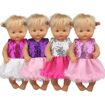 2020 Güzel Pullu etek takım elbise İçin 42 cm Nenuco Bebek 17 İnç Bebek oyuncak bebek giysileri