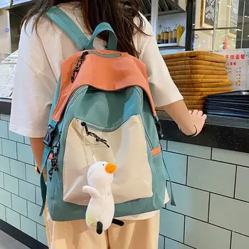 2021 Schoolbag Kadın Ortaokul Öğrencileri Hit Renk Büyük Kapasiteli Japon Koleji Öğrenci Sırt Çantası Kadın Moda