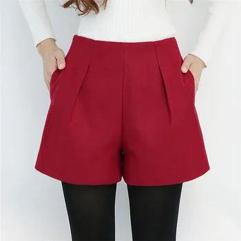 2022 Kış Şort Kadınlar İçin Yün Çizmeler Şort Şeker Renkler Zip Up Gevşek Kısa cepli pantolon Kadın gündelik giyim DK6155