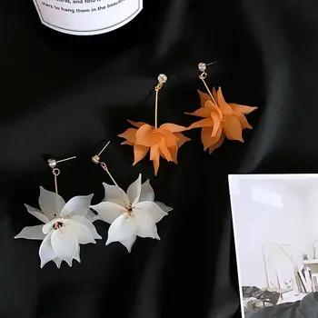 2022 Moda El Yapımı Damla Küpe Kore Mizaç Çiçek Çiçeği Dangle Küpe Tatlı Kız Kadınlar Takı Charms Bijoux