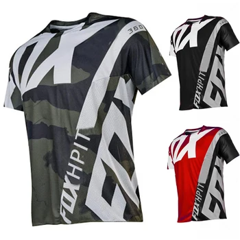 2022 Takım Yaz bisiklet Jersey Kısa Kollu Polyester Motokros T Shirt Dağ Bisikleti Jersey Hpit Tilki erkek Camo DH BMX MTB