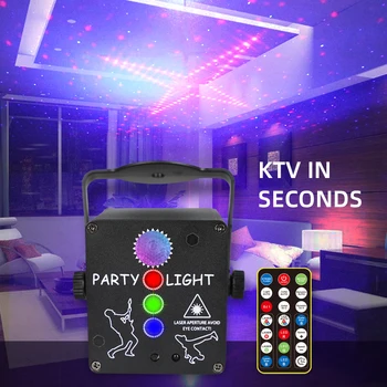 2022 Yeni Küçük Ses parti ışığı DJ LED 128 Desen RGB Lazer Disko Projektör Aktif Strobe ışıkları Müzik Ev Kulübü için Bar