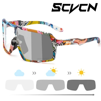 2022 Yeni SCVCN erkek Fotokromik Bisiklet Güneş Gözlüğü Kadın Spor Koşu Balıkçılık Polarize Gözlük UV400 Dağ Bisikleti Gözlük