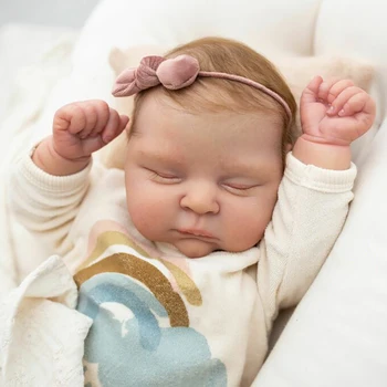21 İnç DIY Yeniden Doğmuş Kiti Bebek Şeftali Yumuşak Vinil Bitmemiş Boyasız DIY Bebek Parçaları Bez Vücut