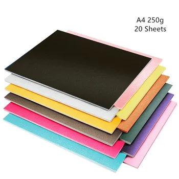 250g A4 Sedefli Kağıt Renkli Mürekkep Püskürtmeli Karton Ambalaj Kağıdı 20 ADET El Yapımı Dıy Origami Baskı Hediye Paketleme Deco