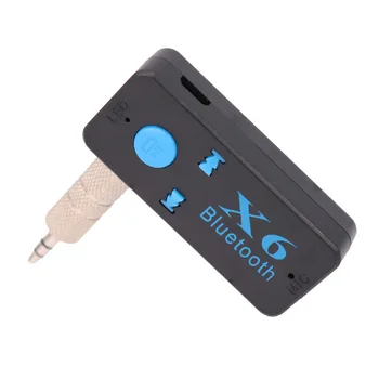 3 in 1 Bluetooth uyumlu Kablosuz Adaptör X6 USB Alıcısı 3.5 mm Ses Jakı TF mp3 kart okuyucu MİC Çağrı Desteği araba hoparlörü