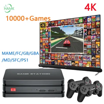 4K TV retro video oyunu konsolu Y3 10000 + oyunları FC / SFC / GBA / GB / MAME HD kablosuz el önek 6 tuşlu 2 joystick