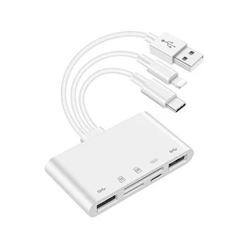 5 1 Çok Fonksiyonlu Mikro SD Kart Okuyucular Flash Sürücü Kamera Tip-C Yıldırım USB Adaptörü İphone İpad Macbook Laptop için