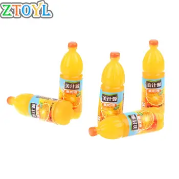 5 Adet / grup Mini Portakal suyu şişesi Suları İçecek Modeli 1: 12 Evcilik Minyatür İçecekler Mutfak Bebek Evi Dekor Aksesuarları