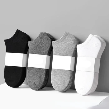 5 Pairs Pamuk Çorap Erkekler Moda İlkbahar Yaz Düz Renk No Show Çorap Düşük Kesim beyaz çoraplar İş Erkek Çorap Toptan