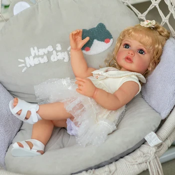 55CM Tam Vücut Yumuşak Silikon Vinil Reborn Yürümeye Başlayan Kız Bebek Betty 3D Boyalı Cilt Genesis Boya noel hediyesi kız için