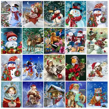 5D DİY elmas boyama Noel Baba elmas mozaik hayvan nakış çapraz dikiş elmas sanat noel ev dekorasyonu hediyeler
