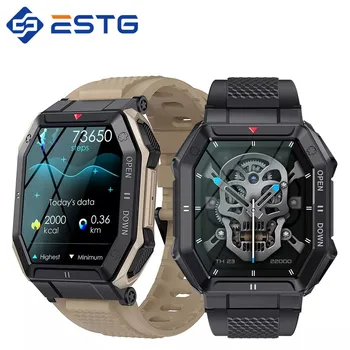 Akıllı saat K55 Erkekler Bluetooth Çağrı 350 mAh Uzun Bekleme 1.85 inç Kol Saati Kan Basıncı Monitörü Açık Spor Smartwatch