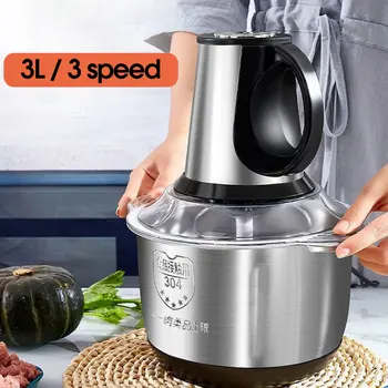 ANYUFA 3 Hız 22000RPM 3L Elektrikli Kıyma makinesi Mutfak Kıyıcı Paslanmaz Çelik Kıyma mutfak robotu sarımsak ezici Dilimleme
