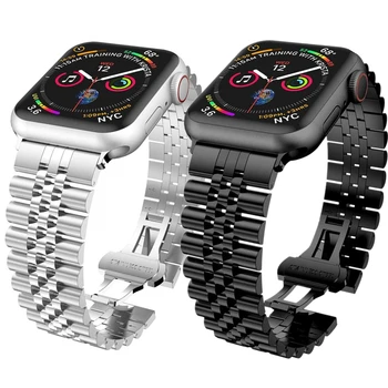 apple Watch için 7 6 SE 8 Ultra paslanmaz çelik şerit 45mm 41mm 40mm 44mm 38mm 42mm İş Bilezik iWatch 5/4/3/2/1 Bilek Kayışı