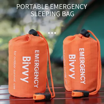 Açık Acil Uyku Tulumu saklama çantası Hayatta Kalma Araçları İpli Cep Kamp Gadget saklama çantası Seyahat Yürüyüş için