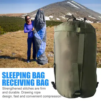 Açık Kamp Uyku Tulumu Sıkıştırma Paketi Eğlence Hamak Depolama Paketi Seyahat Aksesuarları Ordu Yeşil