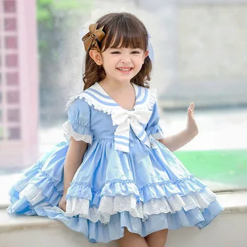 Bebek Kız İspanyol Giysileri Çocuk Lolita Prenses Balo Kız Doğum Günü Vaftiz Parti Elbiseler Bebek Vintage Vestidos