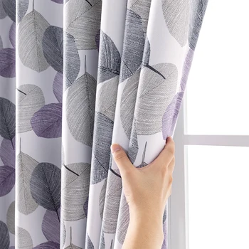 BİLEEHOME Modern Yapraklar Baskılı Karartma Perdeleri Oturma Odası Yatak Odası için Pencere Tedavi Kör Örtü Curtainfor Çocuk Odası