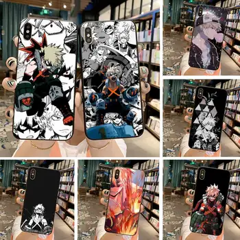 Boku hiçbir Kahraman Akademi Katsuki Bakugou Siyah Cep telefonu Kılıfı için iPhone 11 pro XS MAX 8 7 6 6S Artı X 5S SE 2020 XR durumda