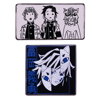 C2645 Japon Manga Figürü iblis avcısı Emaye Pin yaka iğneler Sırt Çantaları için Broş Giyim Anime Evrak Çantası Rozetleri Dekorasyon