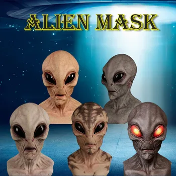 Cadılar bayramı Giyinmek Parti Cosplay Alien Maskeli Cadılar Bayramı Alien Maskeli Korku Hoofddeksels Ufo Sahne Maskeli Kostüm Sahne