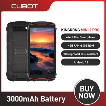 Cubot KingKong MİNİ 2 Pro Su Geçirmez Mini Smartphone 4 GB + 64 GB 4 İnç Çift SIM 4G GPS Yüz KIMLIĞI Cep Telefonu 13MP Kamera