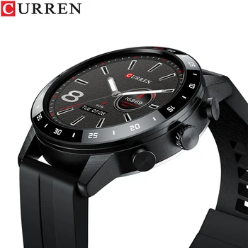 CURREN 2022 akıllı saat Erkekler 3 Yan Düğmeler Özel İzle Yüz Uzun Bekleme Spor Smartwatch 360 * 360 HD Büyük Ekran