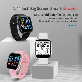 D20 Artı akıllı saat 1.44 inç Spor İzci Y68 nabız monitörü Spor Modu Moda Ucuz Hediye Smartwatch Erkekler Kadınlar