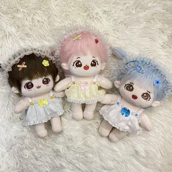 El yapımı 3 Renk 2 adet oyuncak bebek giysileri 20cm yaz elbisesi Kafa Bandı Kpop Peluş Bebek Kıyafet Oyuncaklar Bebek Bebek Aksesuarları Cos Takım Elbise