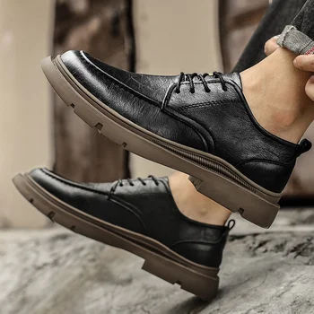 Erkek Deri Kargo Ayakkabı Sonbahar Moda Giyilebilir Erkekler rahat ayakkabılar 2022 Yeni Yumuşak Rahat Erkek Ayakkabı Zapatos De Hombre