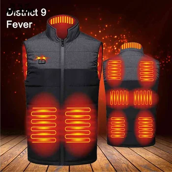 Erkekler Kadınlar kızılötesi 9 ısıtma alanları yelek ceket erkekler kış elektrikli ısıtmalı yelek yelek spor yürüyüş kayak termal giysiler