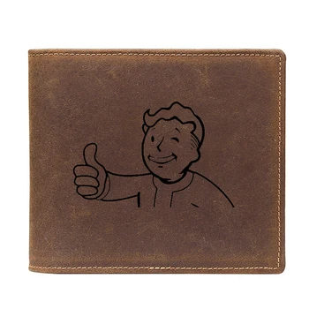 Fallouts 4 Erkek Cüzdan Para Cebi ile Vintage Fallouts erkek RFID Kart Sahipleri Çanta Lüks Hakiki Deri Erkek cüzdan