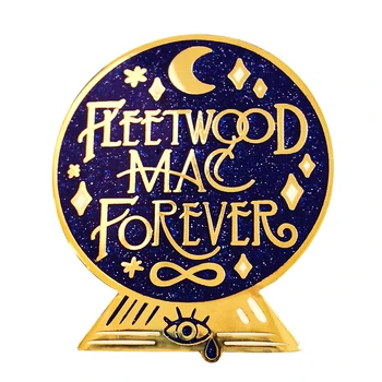 Fleetwood Mac Sonsuza Kristal Top Emaye Broş rozet pimleri Yaka Pin Broş Yaka Kot Ceket moda takı Aksesuarları