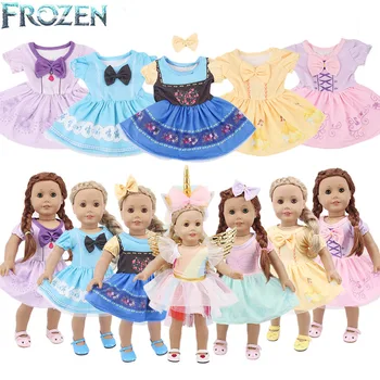 Froezn Dsineey oyuncak bebek giysileri Karikatür Elsa Prenses Elbise İçin 18 İnç Amerikan Kız ve 43 Cm Bebek Yeni Doğan Yeniden Doğmuş bebek Rusya Oyuncak