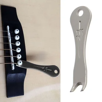 Gitar Aksesuarları Akustik gitar teli Tırnak Peg Çekerek Çektirme Köprüsü Pin Sökücü Kullanışlı bir Araç