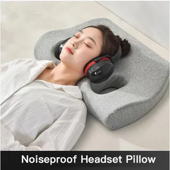Gürültü geçirmez Kulaklık Delik Yastık Bellek Köpük Yastık Yayın Kulaklar Ağrı Yastık için Delik ile Yan Uyuyan