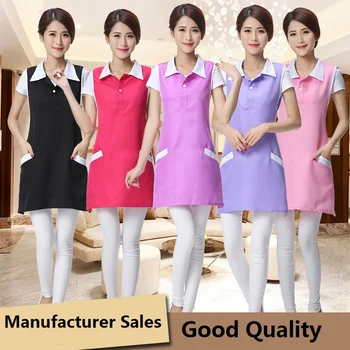 Güzellik salonu güzellik ış elbiseleri önlük Kore versiyonu moda tırnak garson kolsuz etek kadın süpermarket önlük