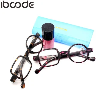 ıboode okuma gözlüğü Erkekler Kadınlar Kare Yuvarlak Vintage Gözlük Erkek Gözlüğü Diyoptri +1.0 1.5 2.0 2.5 3.0 3.5 Gözlük Aynası