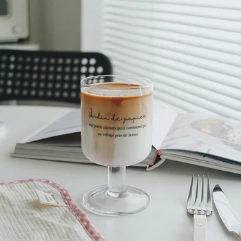 Ins Kadeh Bardak Bantam Cam Şarap Bardağı Buzlu Kahve Fincanı Süt meyve suyu fincanı Soğuk İçecek Bardağı Düğün Parti Ev Dekorasyon için Cam Bardak