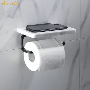 Işık lüks mermer tuvalet siyah kağıt tutucu alüminyum rulo kağıt havlu tutucu rulo kağıt havlu tutucu cep telefon tutucu tuvalet kağıdı